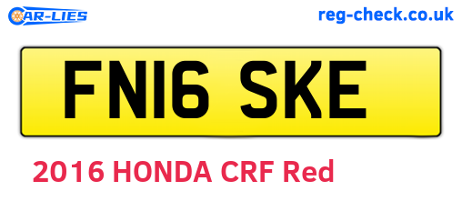 FN16SKE are the vehicle registration plates.