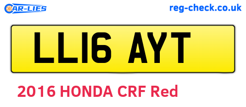 LL16AYT are the vehicle registration plates.