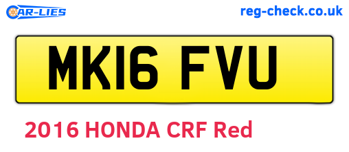 MK16FVU are the vehicle registration plates.