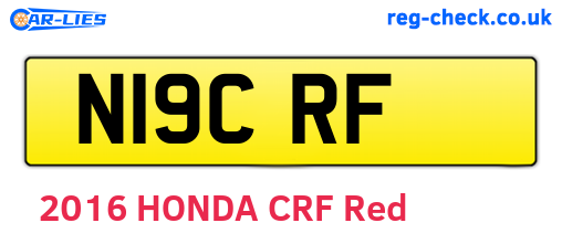 N19CRF are the vehicle registration plates.