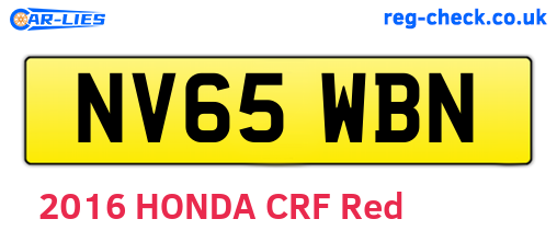 NV65WBN are the vehicle registration plates.
