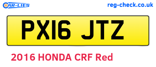 PX16JTZ are the vehicle registration plates.