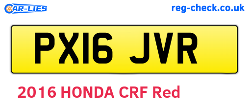 PX16JVR are the vehicle registration plates.