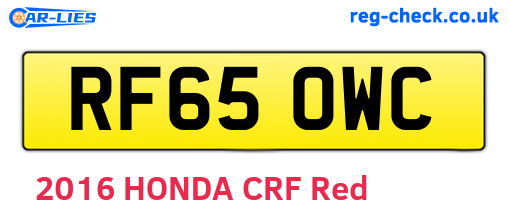 RF65OWC are the vehicle registration plates.