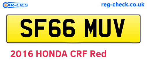 SF66MUV are the vehicle registration plates.