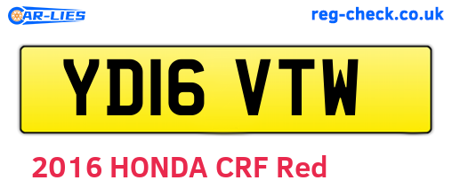 YD16VTW are the vehicle registration plates.