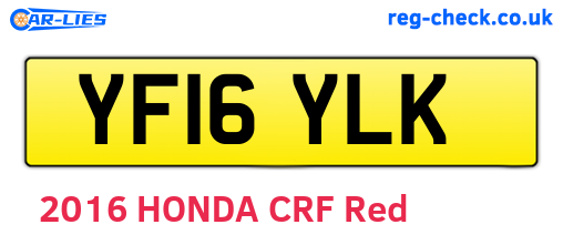 YF16YLK are the vehicle registration plates.