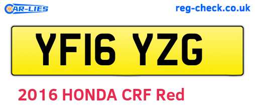 YF16YZG are the vehicle registration plates.