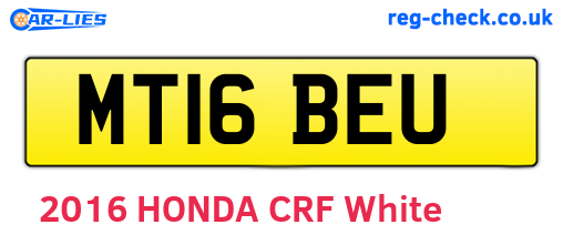 MT16BEU are the vehicle registration plates.