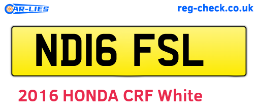 ND16FSL are the vehicle registration plates.