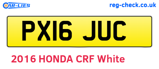 PX16JUC are the vehicle registration plates.