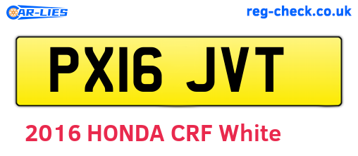 PX16JVT are the vehicle registration plates.