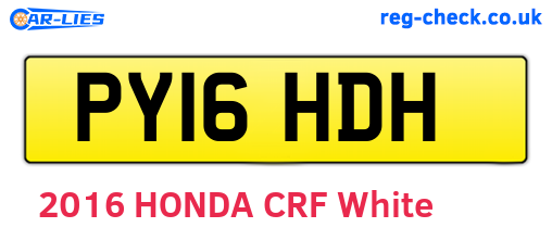 PY16HDH are the vehicle registration plates.