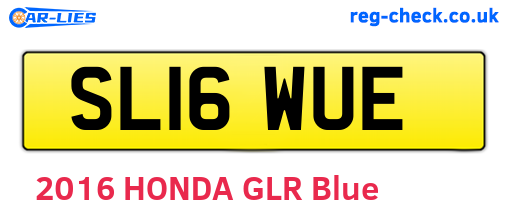 SL16WUE are the vehicle registration plates.