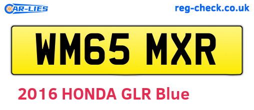 WM65MXR are the vehicle registration plates.