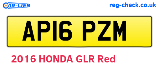 AP16PZM are the vehicle registration plates.