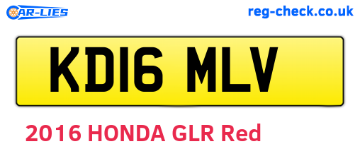 KD16MLV are the vehicle registration plates.