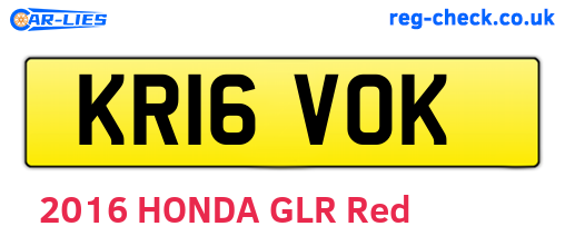 KR16VOK are the vehicle registration plates.