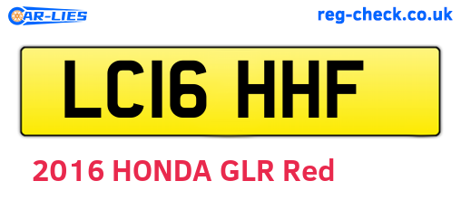 LC16HHF are the vehicle registration plates.