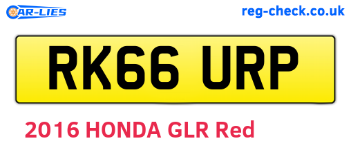 RK66URP are the vehicle registration plates.