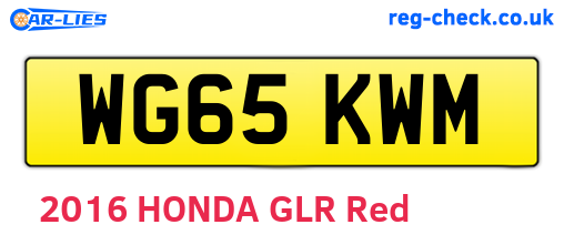 WG65KWM are the vehicle registration plates.