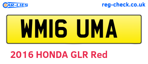 WM16UMA are the vehicle registration plates.