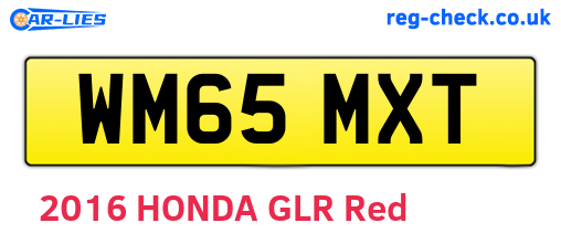 WM65MXT are the vehicle registration plates.