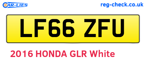 LF66ZFU are the vehicle registration plates.