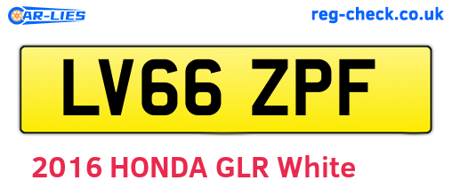 LV66ZPF are the vehicle registration plates.