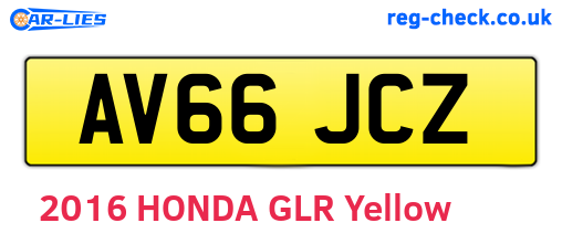 AV66JCZ are the vehicle registration plates.