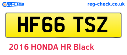 HF66TSZ are the vehicle registration plates.