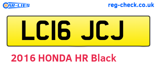 LC16JCJ are the vehicle registration plates.