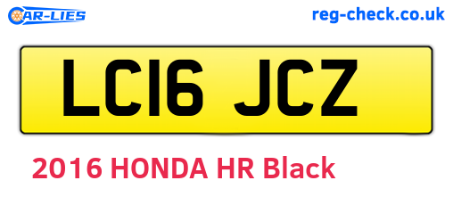 LC16JCZ are the vehicle registration plates.