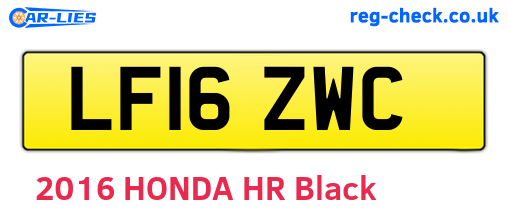 LF16ZWC are the vehicle registration plates.