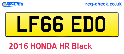 LF66EDO are the vehicle registration plates.
