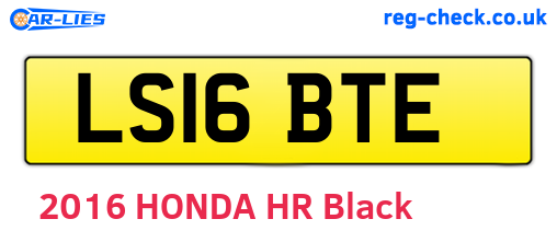 LS16BTE are the vehicle registration plates.