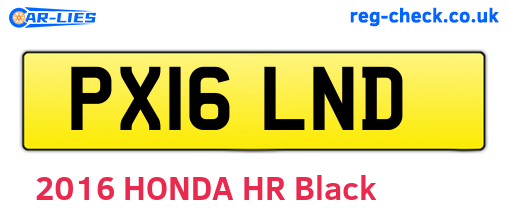 PX16LND are the vehicle registration plates.