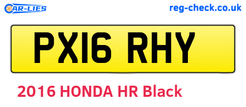 PX16RHY are the vehicle registration plates.