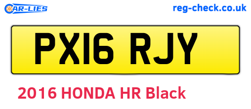 PX16RJY are the vehicle registration plates.