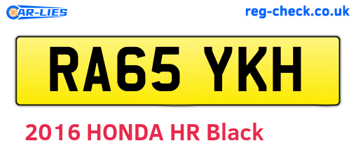 RA65YKH are the vehicle registration plates.
