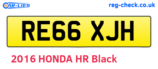 RE66XJH are the vehicle registration plates.