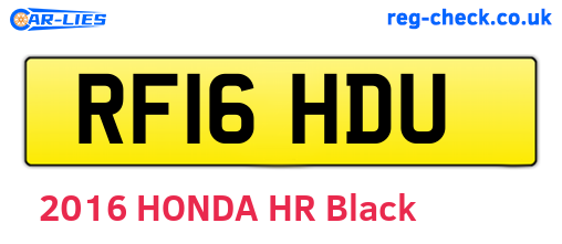 RF16HDU are the vehicle registration plates.