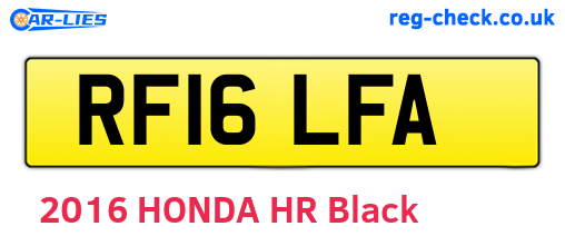 RF16LFA are the vehicle registration plates.