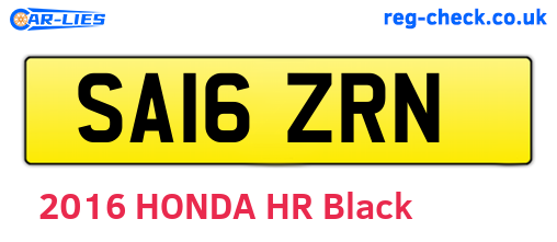 SA16ZRN are the vehicle registration plates.