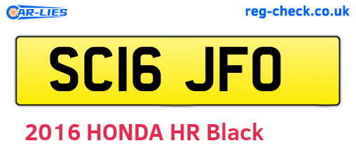 SC16JFO are the vehicle registration plates.