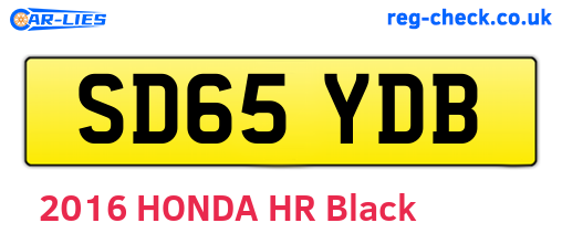 SD65YDB are the vehicle registration plates.