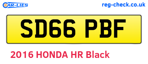 SD66PBF are the vehicle registration plates.