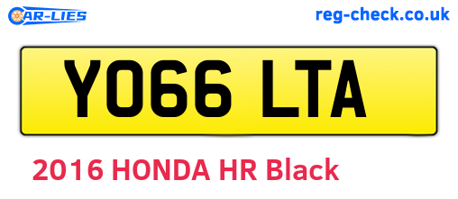 YO66LTA are the vehicle registration plates.