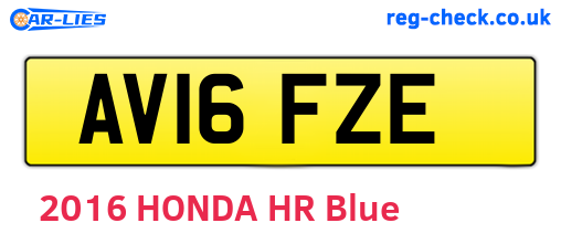 AV16FZE are the vehicle registration plates.