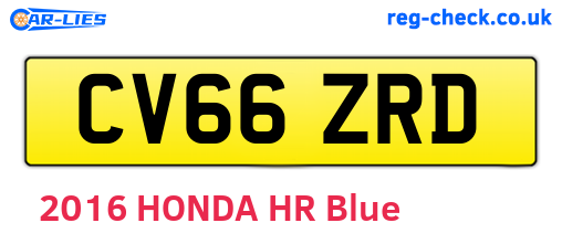 CV66ZRD are the vehicle registration plates.